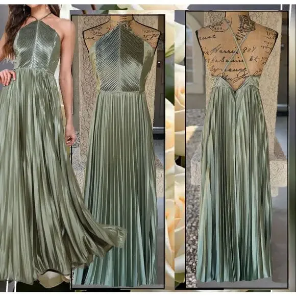 Lulus | Dresses | Lulus Olive Green Satin Pleated Backless Elaborate Charm Maxi Dress Size L | Poshmark Lulus | Dresses | Lulus Olive Green Satin Pleated Backless Elaborate Charm Maxi Dress Size L | Poshmark